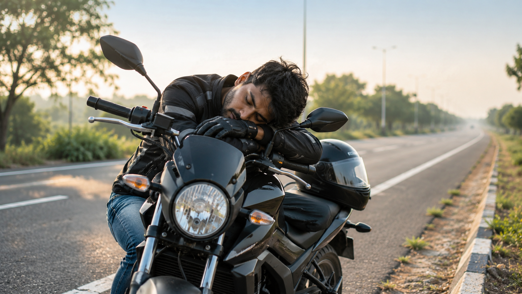 Sleeping on a Bike